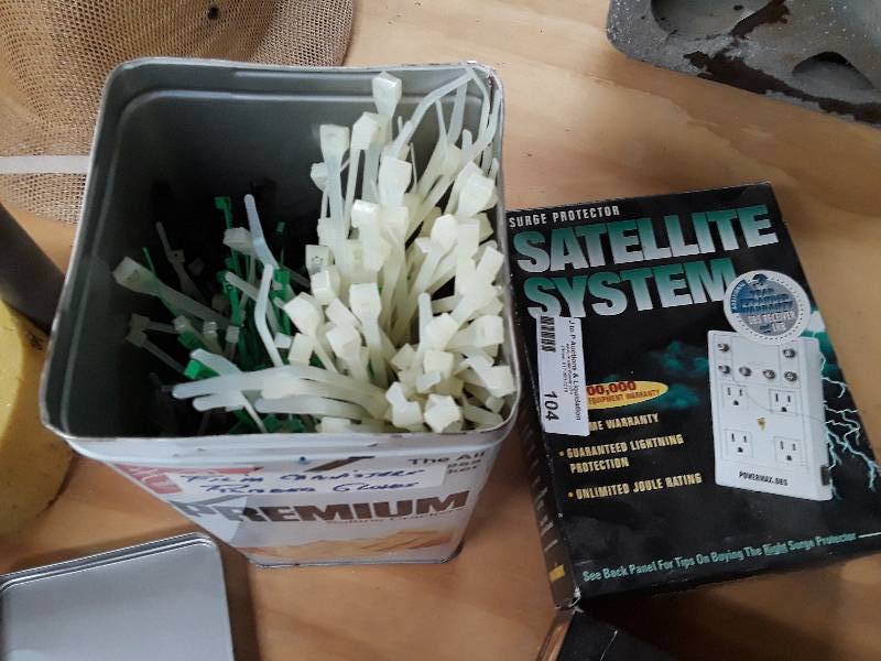 lot 104 image: metal premium saltine can filled wi...