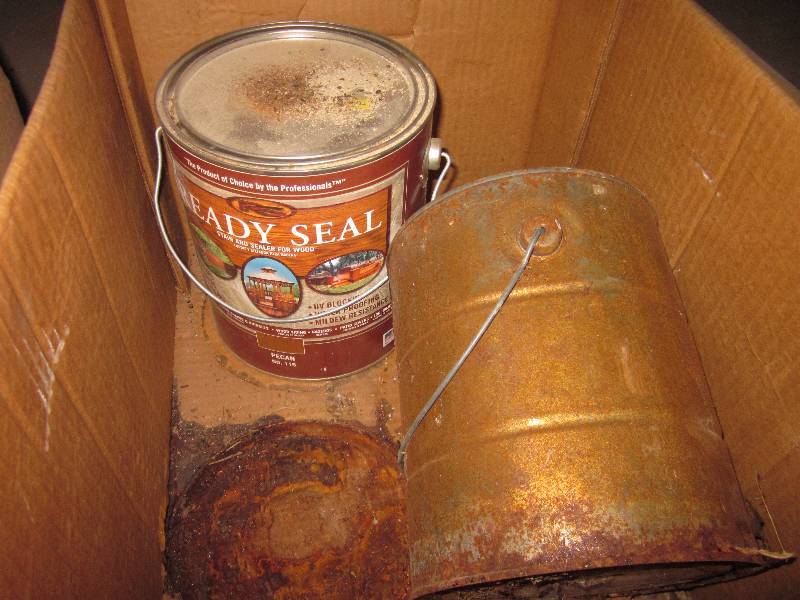 lot 50 image: 1 gal paint and 1 gal stain...