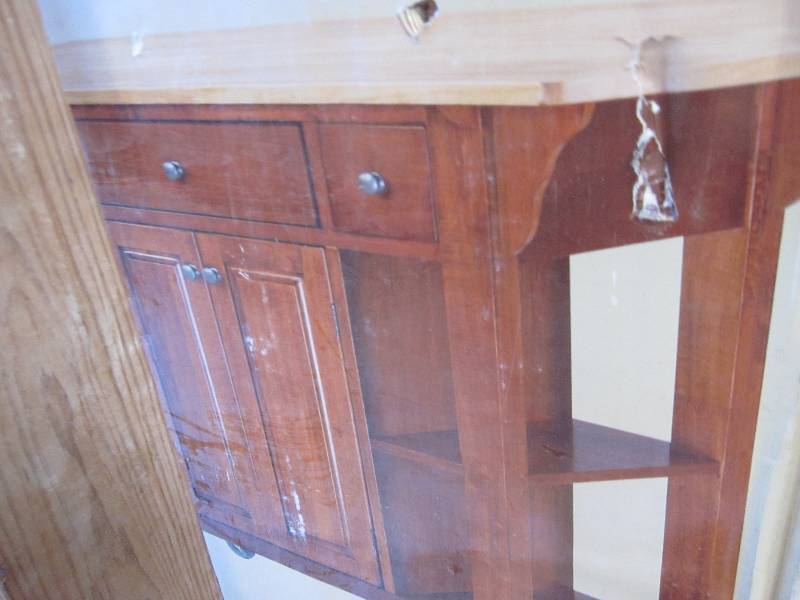 lot 80 image: Kitchen cart style selection walnut...