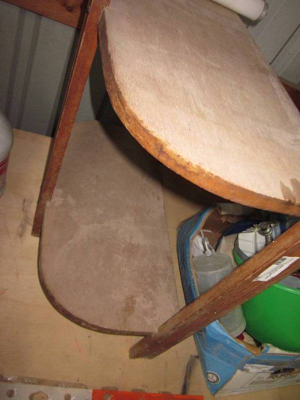lot 37 image: Small wooden table 22 tall 12  de...