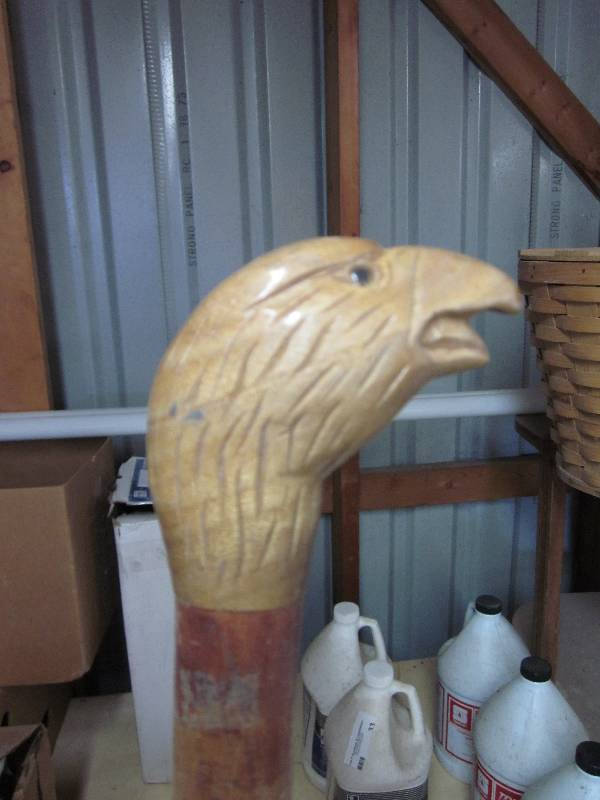 lot 30 image: 2 wood canes carved wood heads...