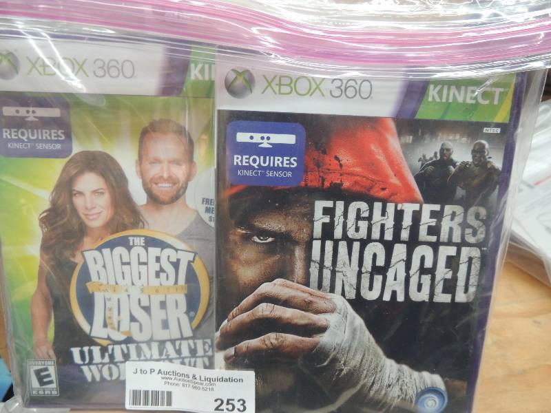 lot 253 image: 2 XBOX 360 games KINECT -...BIGGEST LOSER & FIGHTER UNCAGED