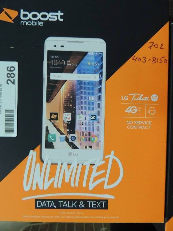 lot 286 image: Boost mobil Phone NIB...
