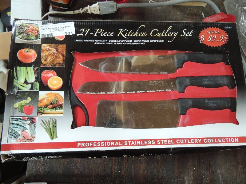 lot 301 image: 12 piece kitchen cutlery set...