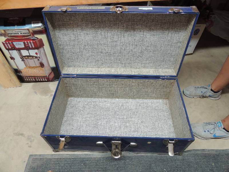 lot 345 image: Blue trunk with locks...