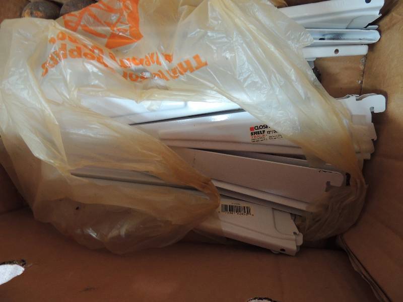lot 411 image: box of basement brackets and a bag ...