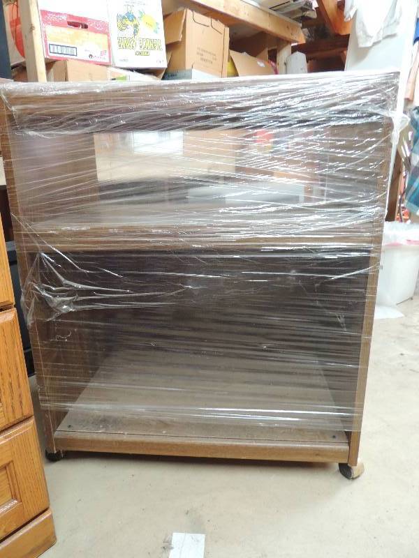 lot 504 image: rolling table with 2 shelves...