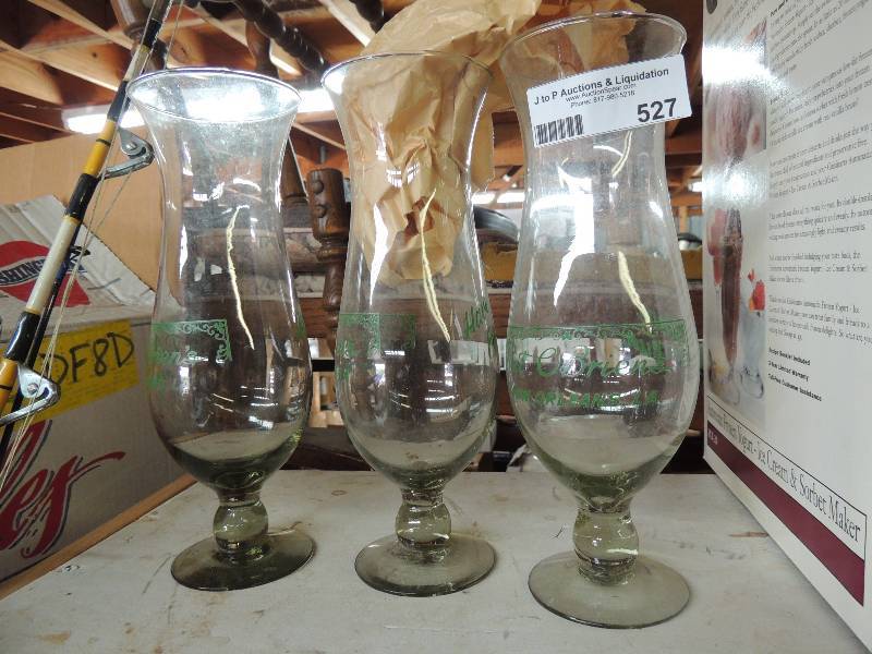 lot 527 image: 3 Pat Obrian beer glasses...