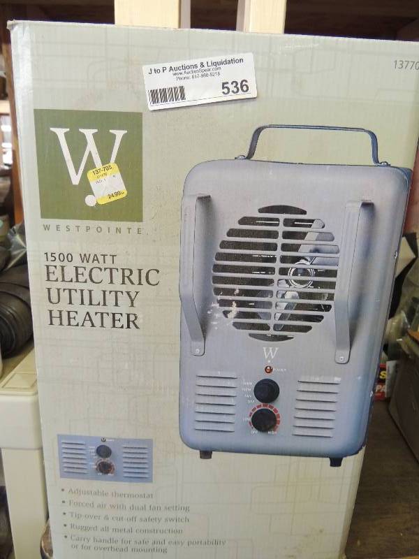 lot 536 image: Westpoint electric utility heater...