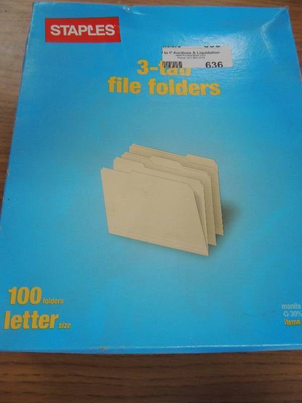 lot 636 image: 3 TAB FILE FOLDERS IN BOX...
