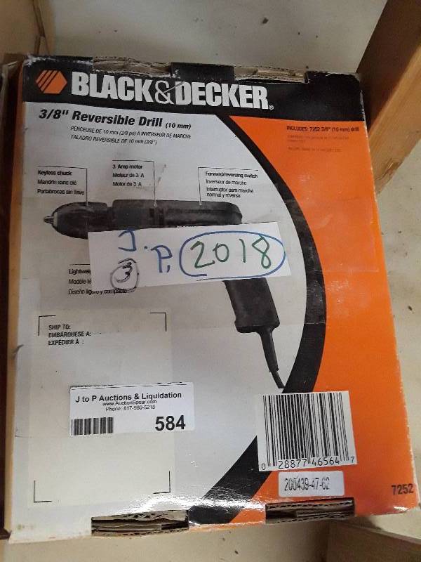 lot 584 image: Black and decker reversible drill...