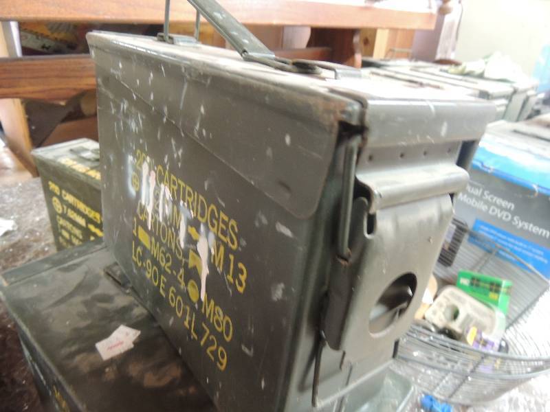 lot 907 image: 100 cartridge 50 cal link ammo box...