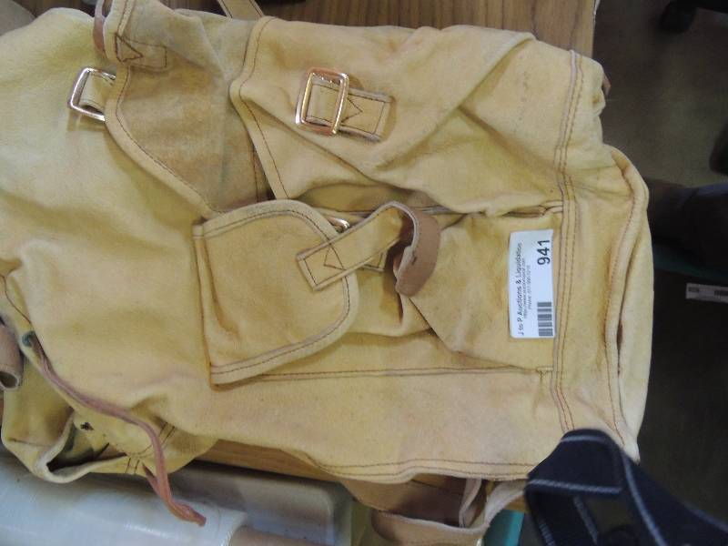 lot 941 image: Light brown leather saddle bag...