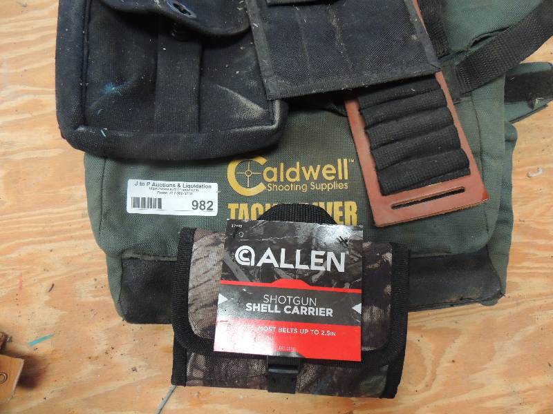 lot 982 image: AMMO, clip bag, shell carrier...