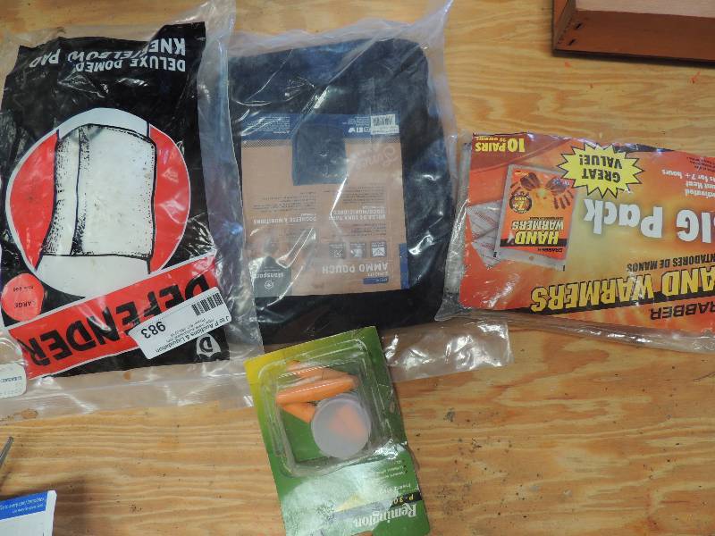 lot 983 image: knee and elbow pads, ammo pouch, ha...
