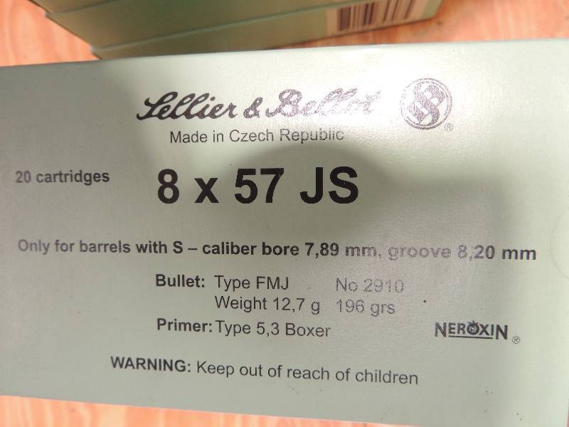 lot 1042 image: 8 x 57 JS  FMJ   LOLLIER & BELLIET...