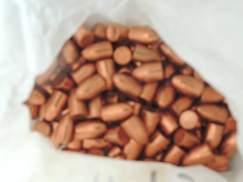 lot 879 image: 38 super 130 GR. BRASS BULLETS QTY 6.