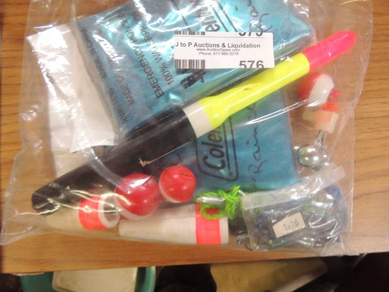 lot 576 image: 2 raincoats, 6 bobbers and catfish ...