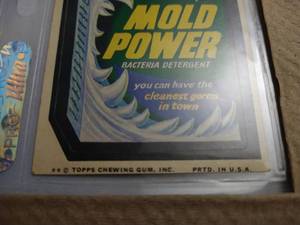 lot 61 image: Rare 1975 Topps Chewing Gum Sticker (Mold Power)