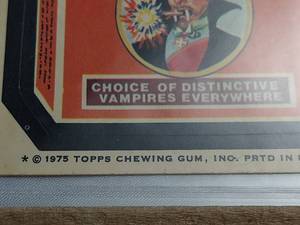 lot 62 image: Rare 1975 Topps Chewing Gum Sticker (Fang Edward)