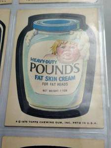 lot 66 image: Rare 1975 Topps Chewing Gum Sticker (Pounds)