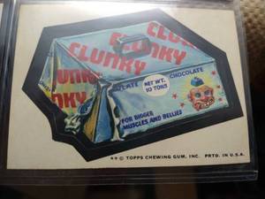 lot 80 image: Rare 1975 Topps Chewing Gum Sticker (Clunky  Clunky)