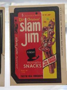 lot 54 image: Rare 1975 Topps chewing gum sticker Slam Jim