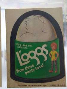 lot 39 image: Rare Find 1975 Topps Chewing Gum Sticker (Legs)