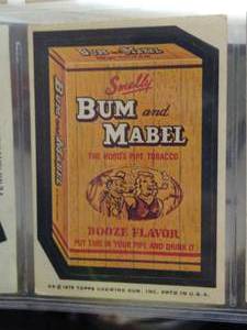 lot 35 image: Rare Find 1975 Topps Chewing Gum Sticker  (Bum Mabel)