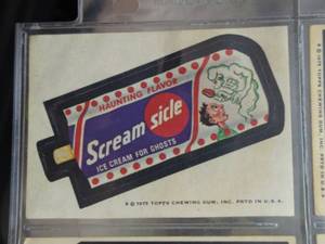 lot 34 image: Rare Find 1975 Topps chewing Gum Sticker Scream  Sicle