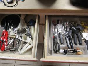 lot 64 image: Kingsford kitchen lighters qty 2, can opener hand help, hand held cheese shredder and more