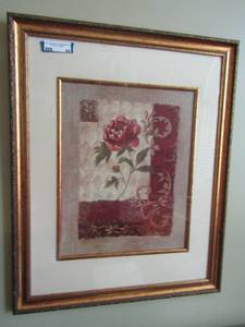 lot 88 image: 2531 floral design framed painting no artist
