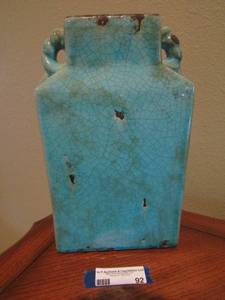 lot 92 image: 12 tall turquois dB handled table dcor