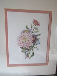 lot 123 image: Framed floral painting no name, 2218