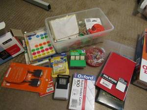 lot 235 image: Office lot includes index cards, notebooks, folders, envelopes, and more