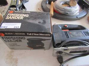 lot 243 image: B&D finishing sander, black and decker jig saw