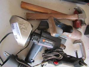 lot 246 image: B&D handy drive, soldering gun, hammers and more