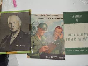 lot 405 image: ADDRESS By General Douglas McArthur (Houston June 14, 1951), PICTURE OF Dwight D. Eisenhauer and ROTC Story,