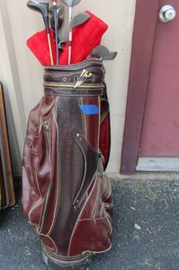 lot 319 image: Set of golf clubs in bag, qty 15,  WOODS - A -FLAME, SNAKE SKIN GRAPHITE,  IRONS - Master 2