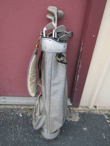 lot 320 image: Set of 12 golf clubs in bag, BAG & CLUBS are  Wilson,  T-LINE 14 PUTTER