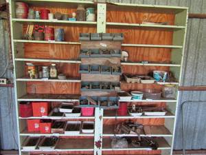 lot 670 image: metal workshop shelf, 9 tier- 79 72 10 contents not included