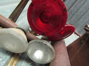 lot 679 image: vintage trailer tail lights, outdoor light