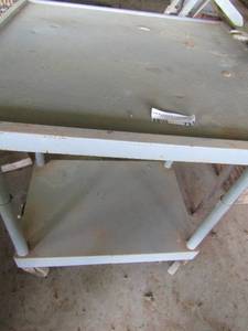 lot 734 image: metal rolling shop table size - 28x24x23