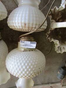 lot 770 image: 15 milk glass lamp