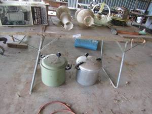 lot 775 image: metal Folding camping table only   NO CONTENTS