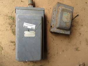 lot 837 image: 2 electric boxes for outside electric pole