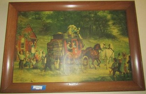 lot 445 image: Pemige Wassett Coach framed art by S WOOD PETTY 99   28 X 41
