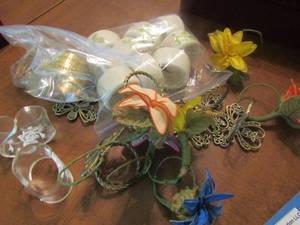 lot 305 image: flower napkin holder, angel napkin holders, gold napkin holders qty 27 in total napkin ring holder