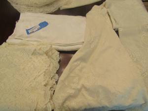 lot 374 image: tables clothes white in color