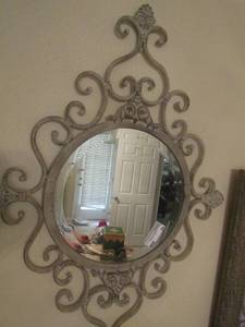 lot 39 image: 35x24 metal wall mirror